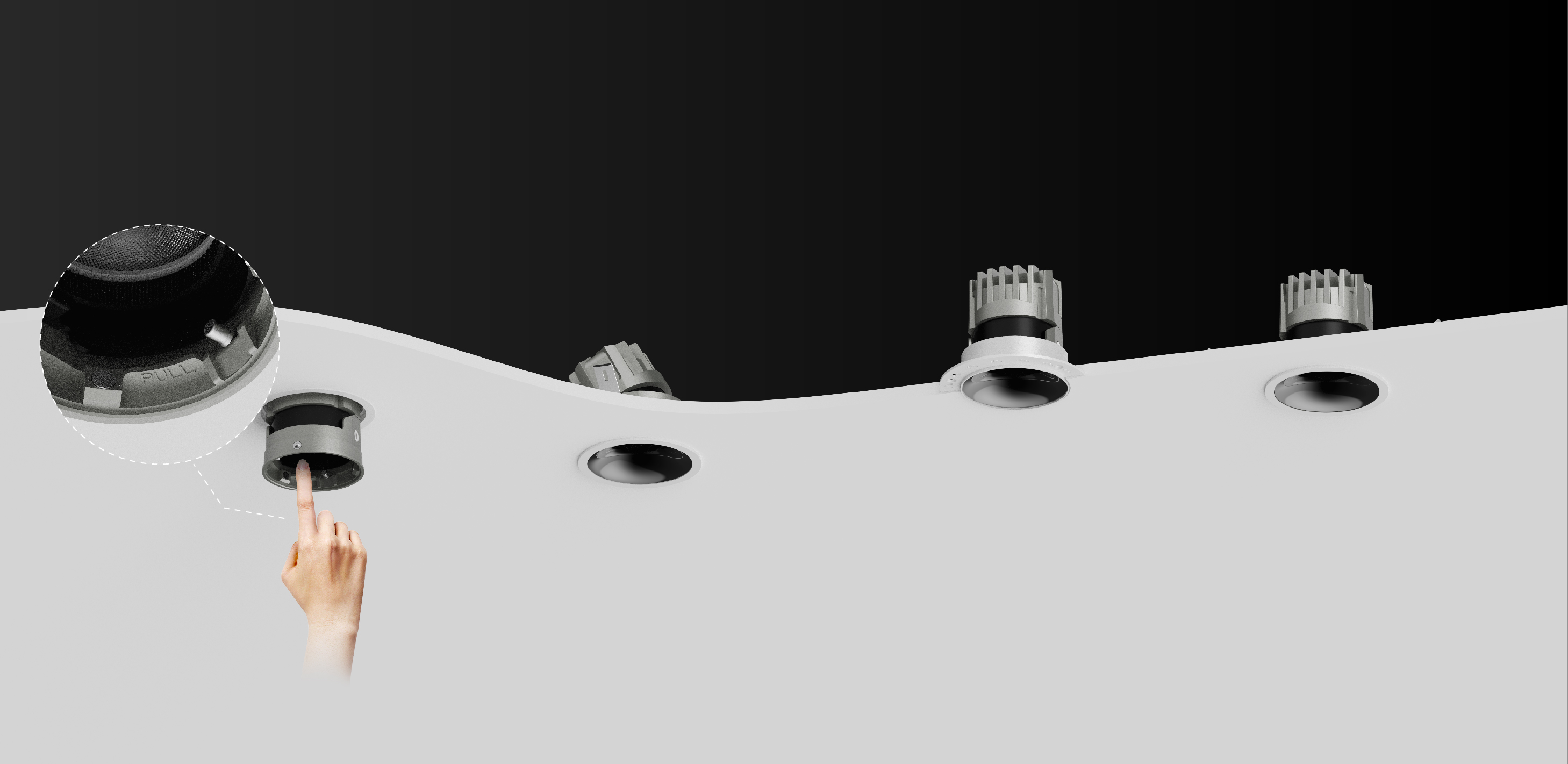 LED Downlight Recessed Installation: Modular & Split Design