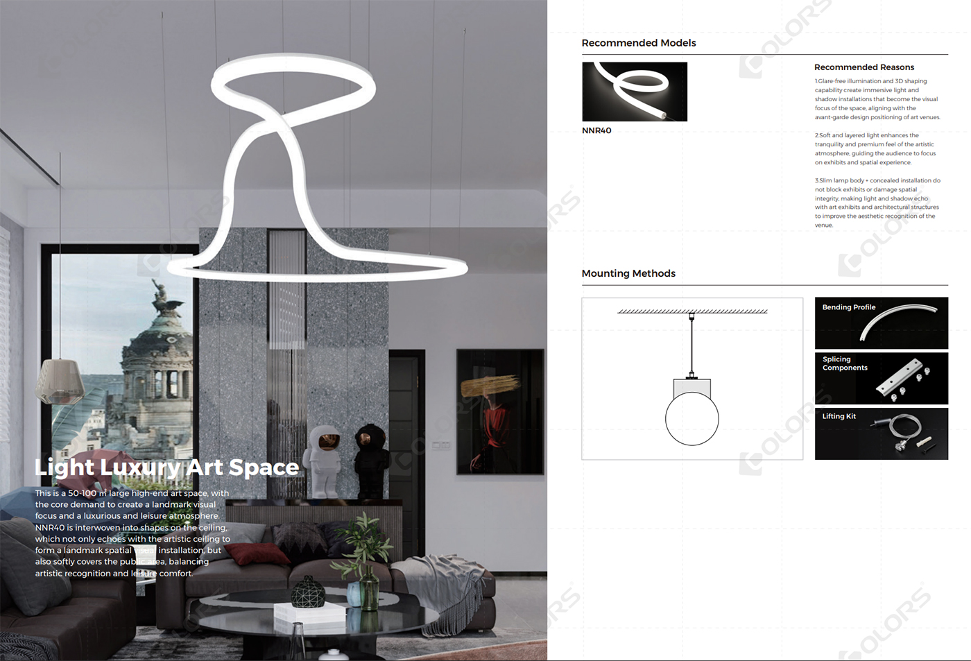 360 neon flex lights for light luxury art space